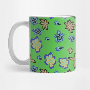 seamless pattern with leaves and flowers doodling style Mug